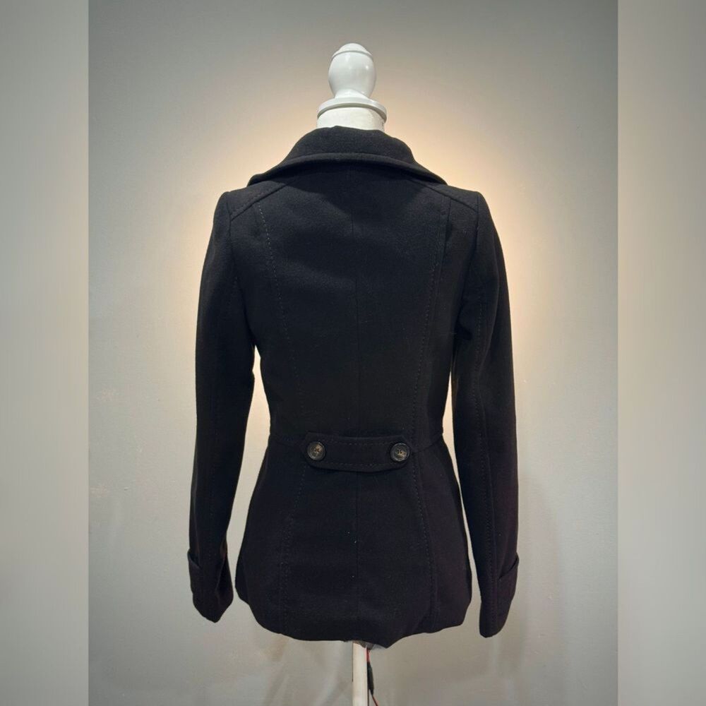 Black H&M Double Breasted Peacoat Size 4 EUC - Picture 4 of 5